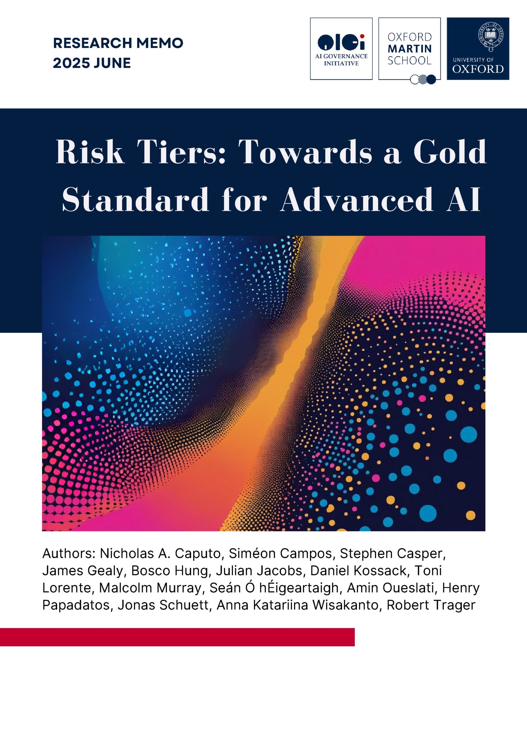 Image for Risk Tiers: Towards a Gold Standard for Advanced AI
