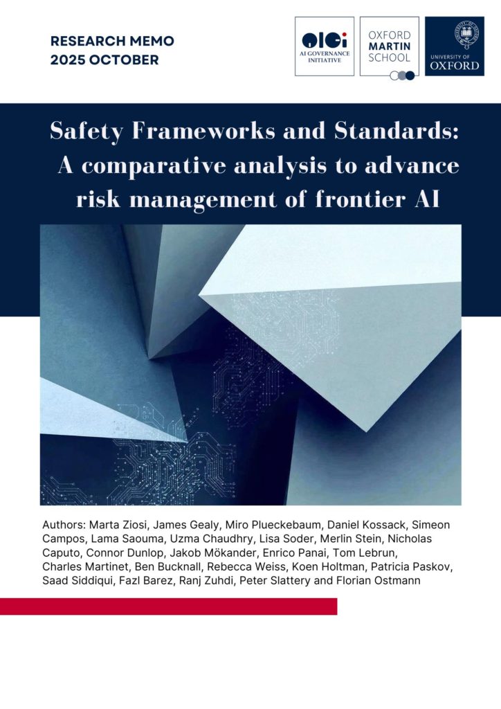 Safety Frameworks and Standards:  A comparative analysis to advance risk management of frontier AI